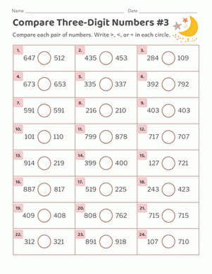 Compare Three Digit Numbers 3 Worksheet Education