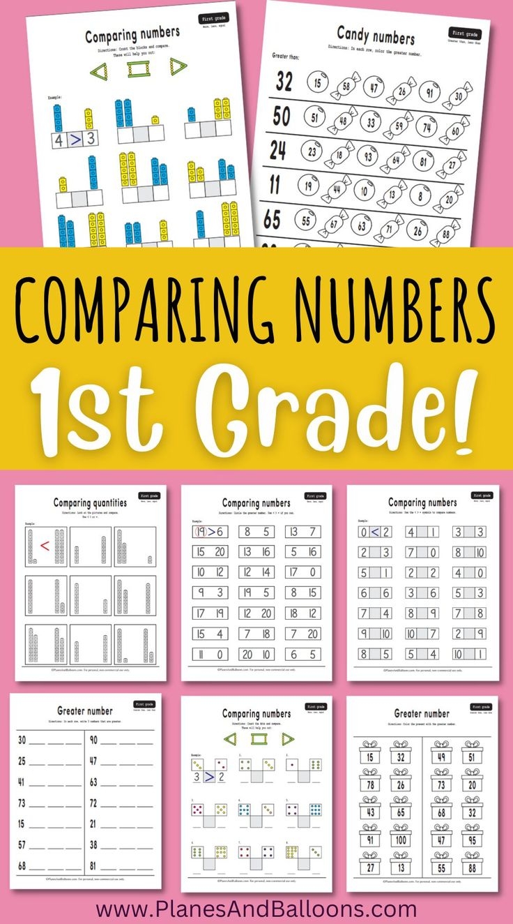 Comparing Numbers 1st Grade Worksheet With The Text Comparing Numbers