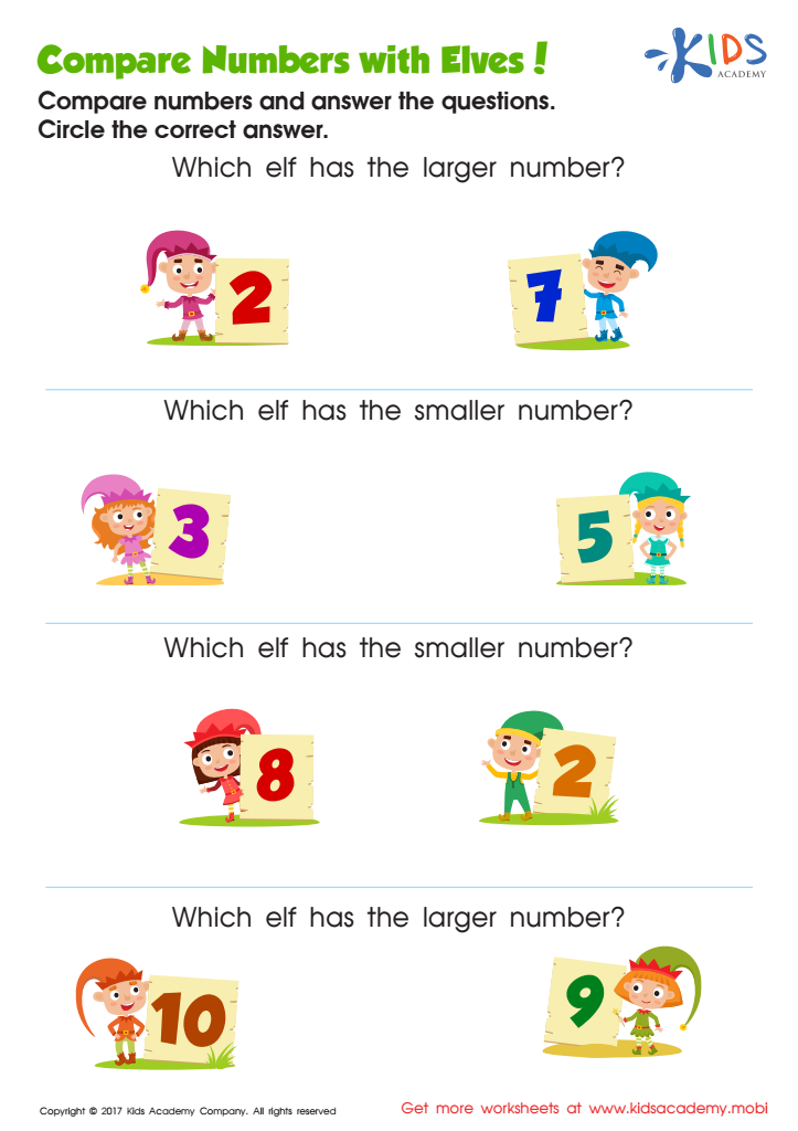 Comparing Numbers Worksheet For Kindergarten Free Printable PDF 