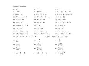 Complex Numbers Lesson Plans Worksheets 49 72 Worksheets Library