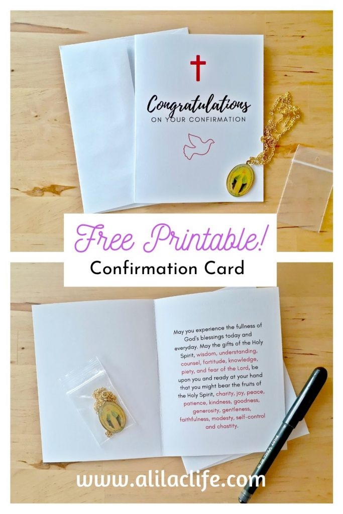 free printable confirmation card templates