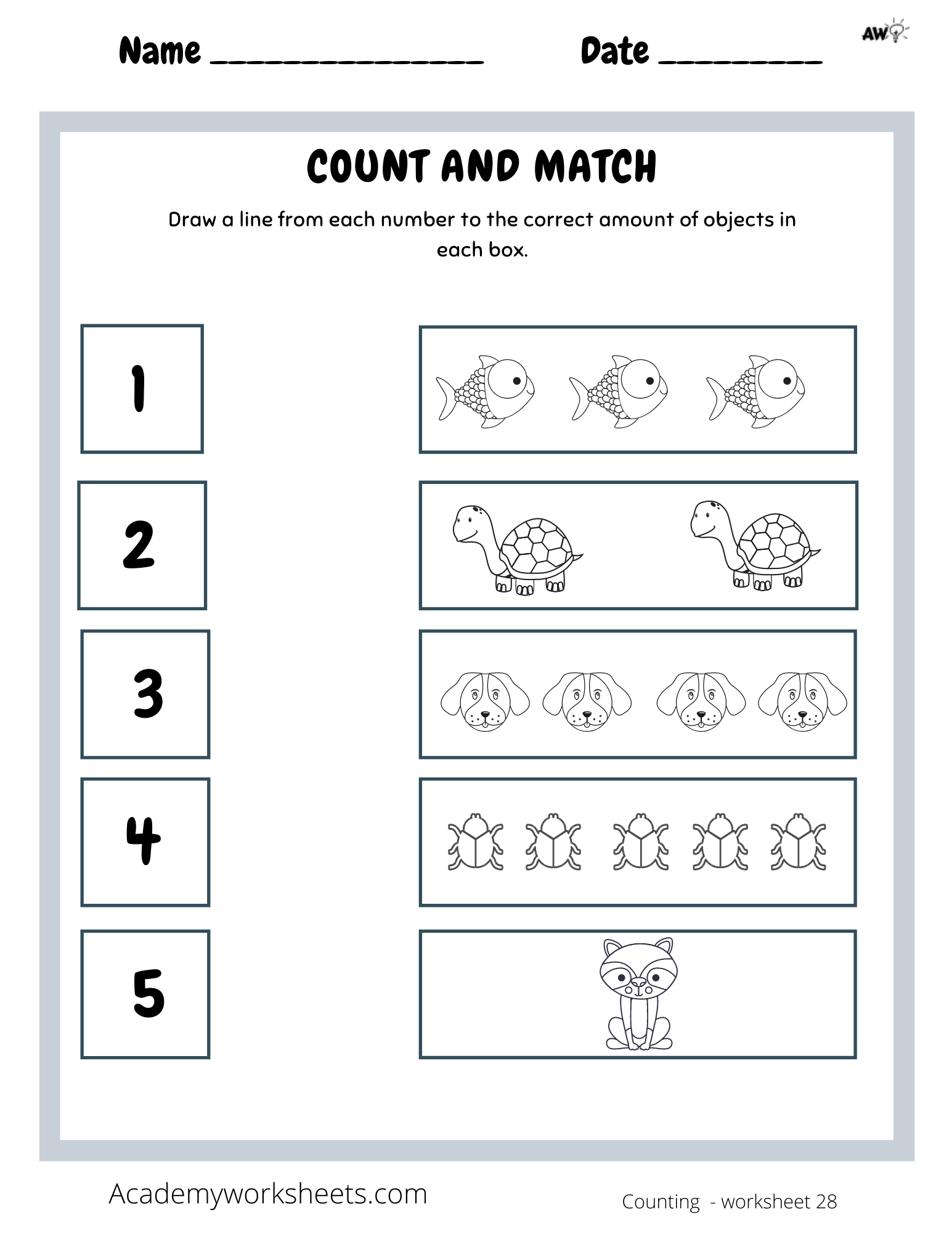 Count And Match Numbers 1 5 Worksheets Academy Worksheets