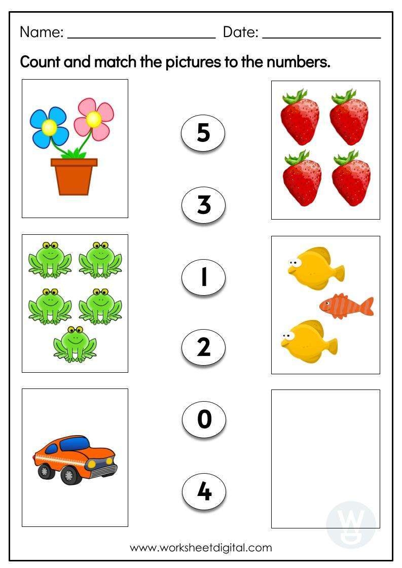 match numbers 1-10 worksheet