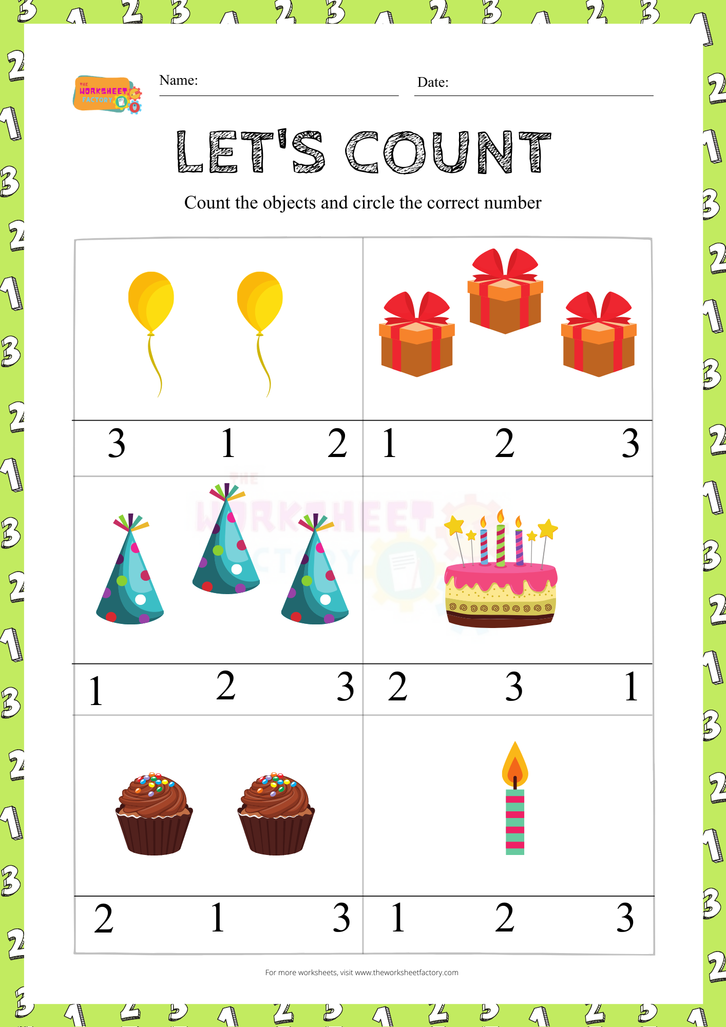 Counting Numbers 1 3 Worksheets For Kindergarten CountingWorksheets