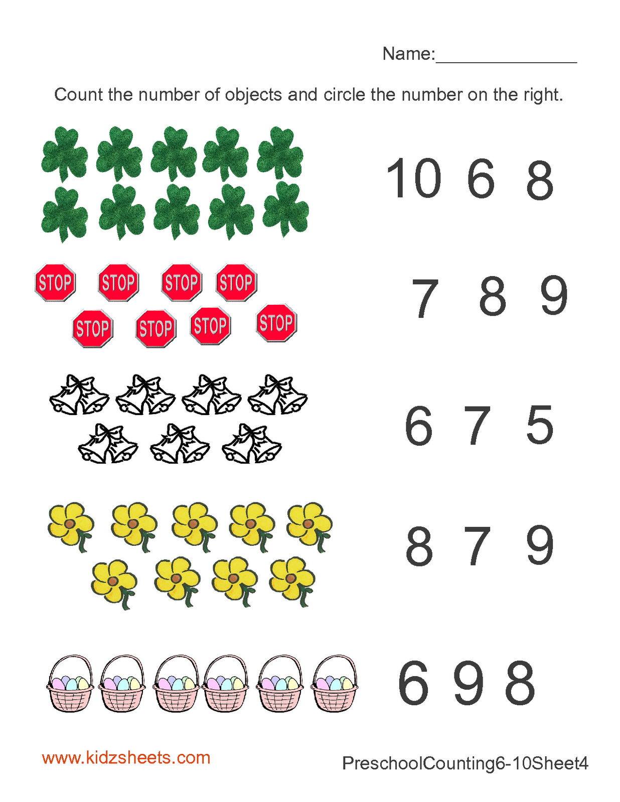 Counting Worksheet For Kindergarten Kindergarten