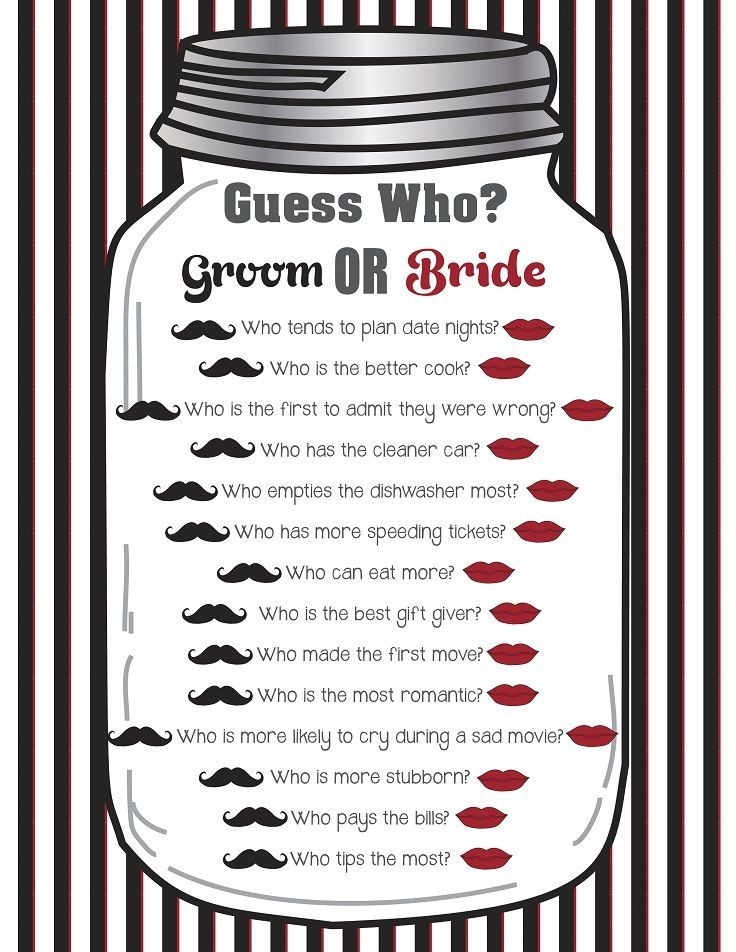 Couples Shower Games Printable