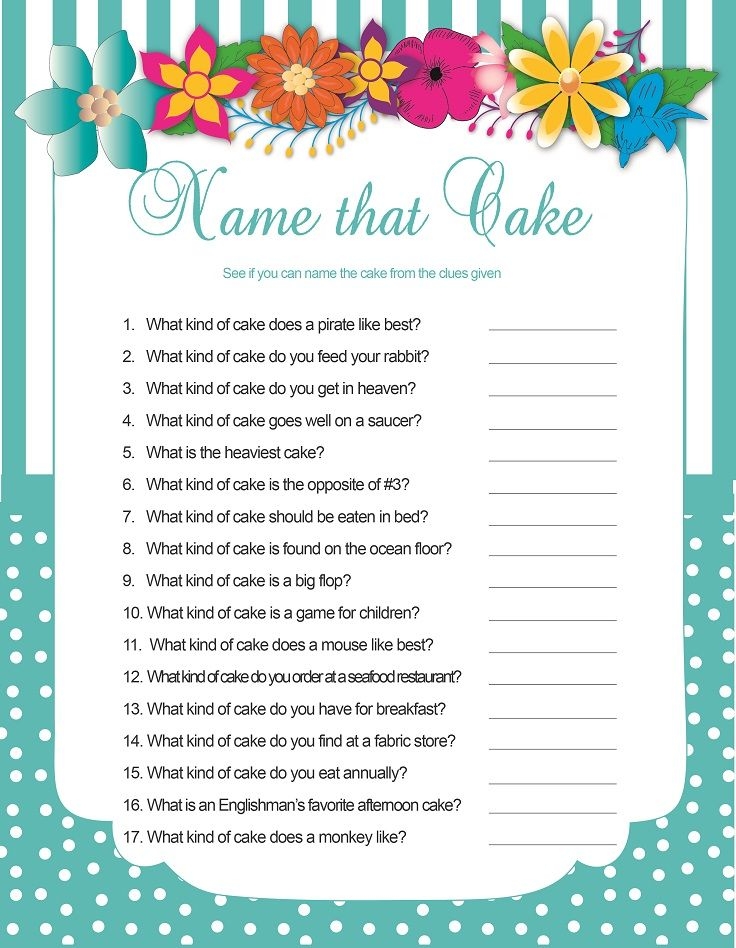 Couples Shower Games Printable Printable World Holiday