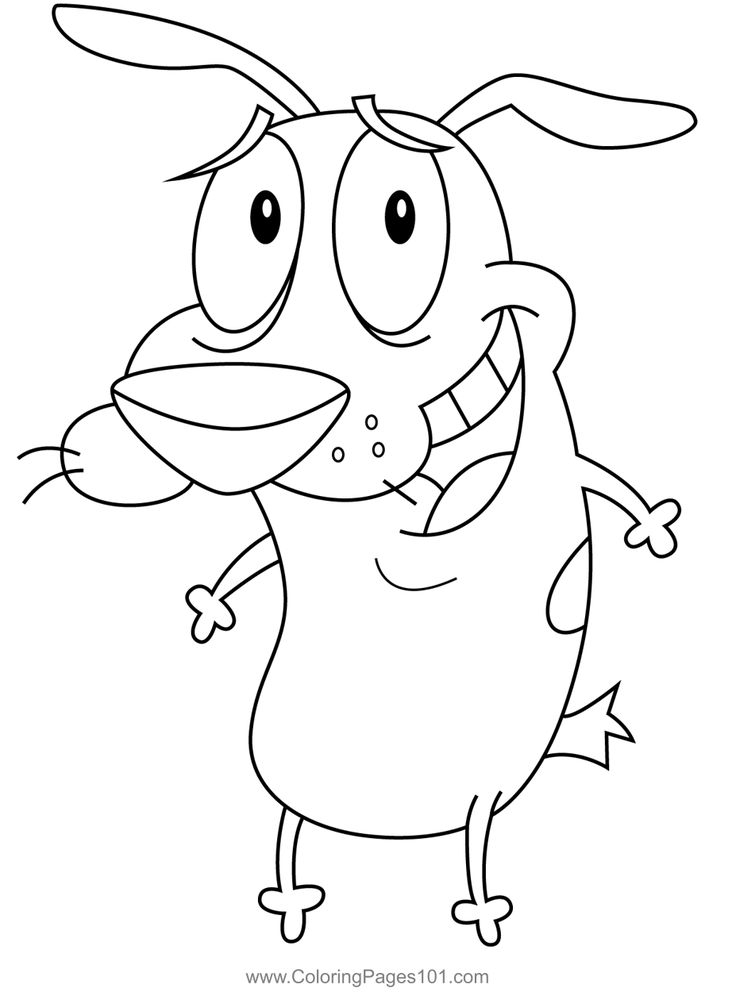 Courage Courage The Cowardly Dog Coloring Page Dog Coloring Page 
