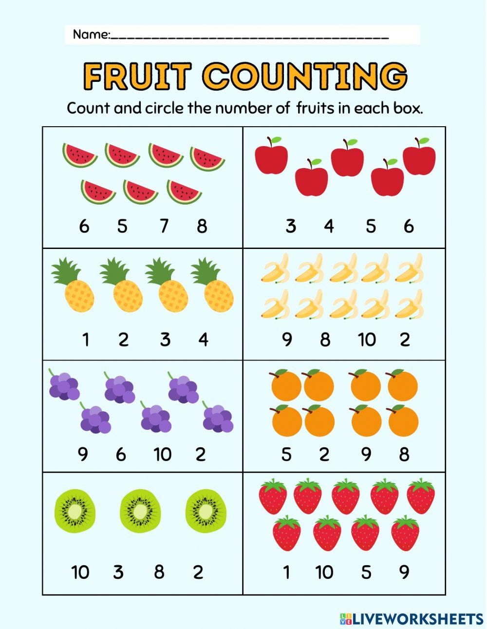 Couting Numbers 1 10 Worksheet Live Worksheets Worksheets Library