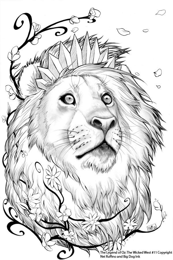 Cowardly Lion Coloring Page EsmeraldafvHuerta