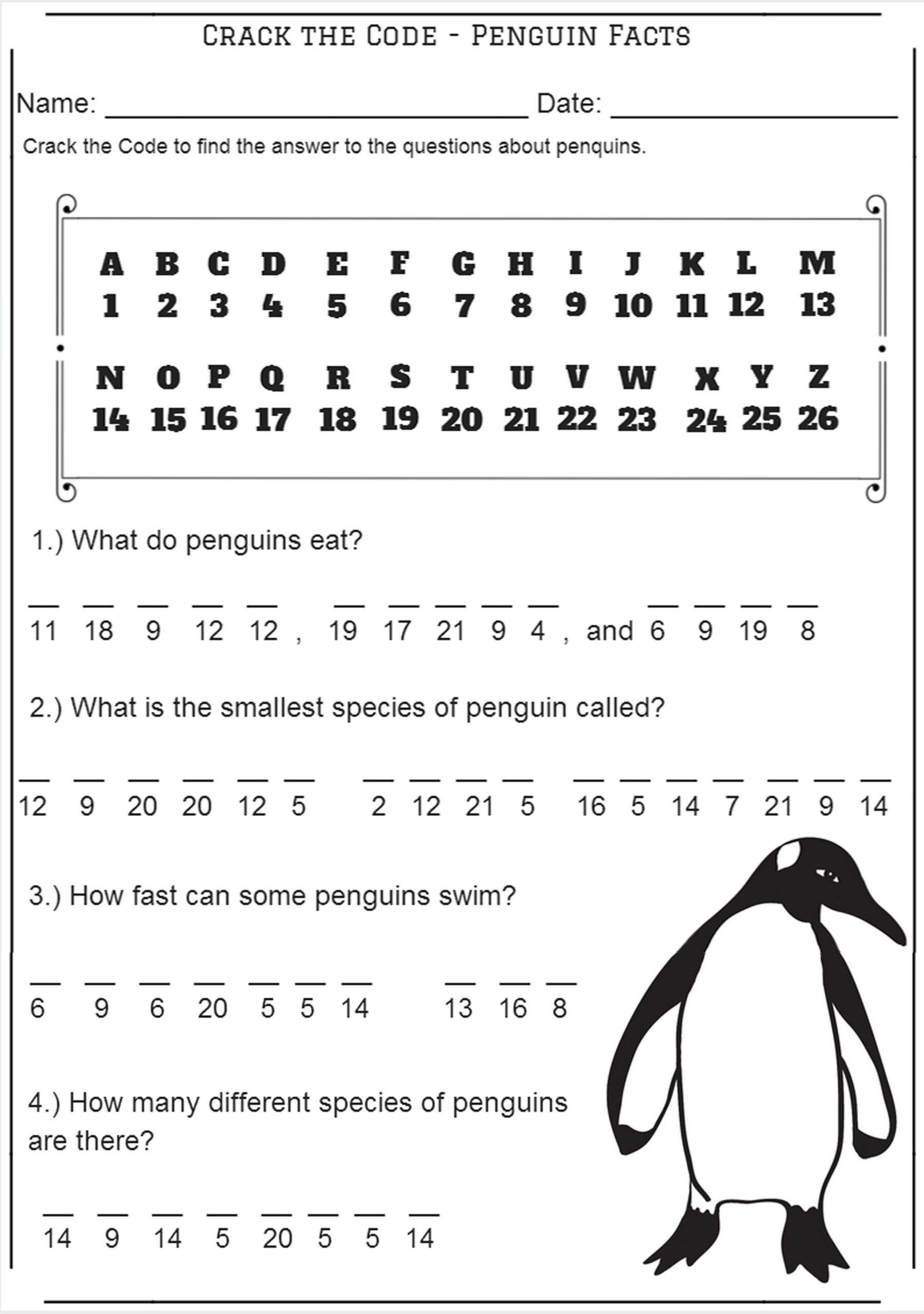 Crack The Code Worksheets Printable Free Free Printable