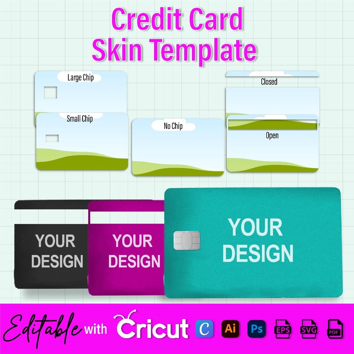 Credit Card Skin Template Debit Credit Card Template Card Cover Svg 