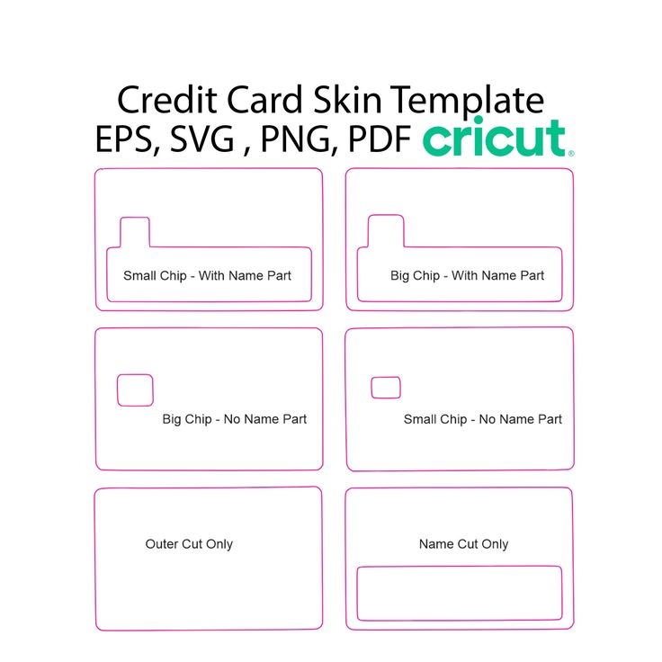 Credit Card Skin Template Epss Svg Png Pdf Cricut