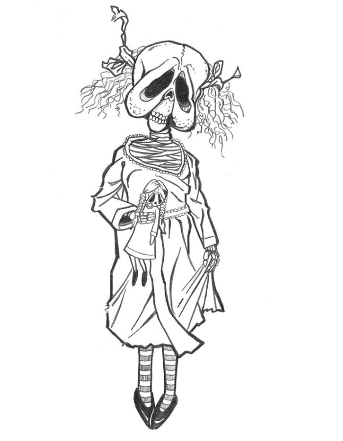Creepy Printable Drawing Pdf Coloring Page