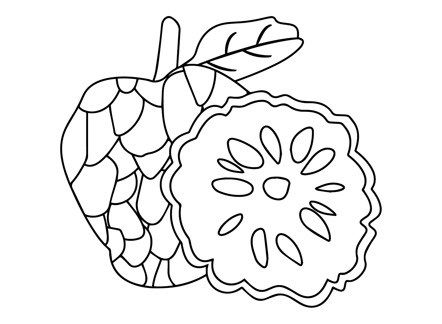 Custard Apple Printable Coloring Page Free Printable Coloring Pages
