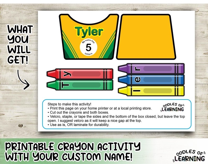 Custom Crayon Name Activity Printable Download Etsy