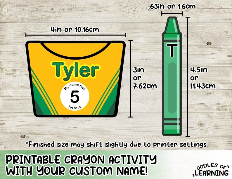 Custom Crayon Name Activity Printable Download Etsy
