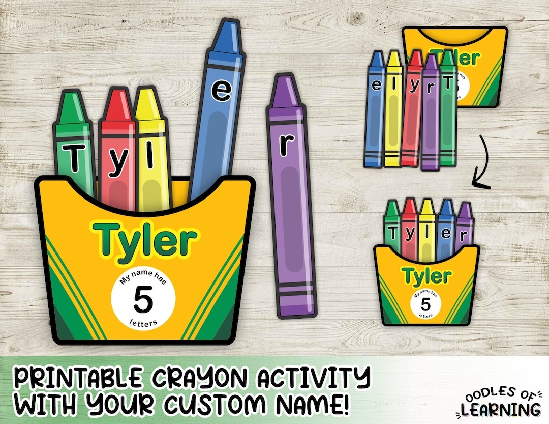 Custom Crayon Name Activity Printable Download Etsy