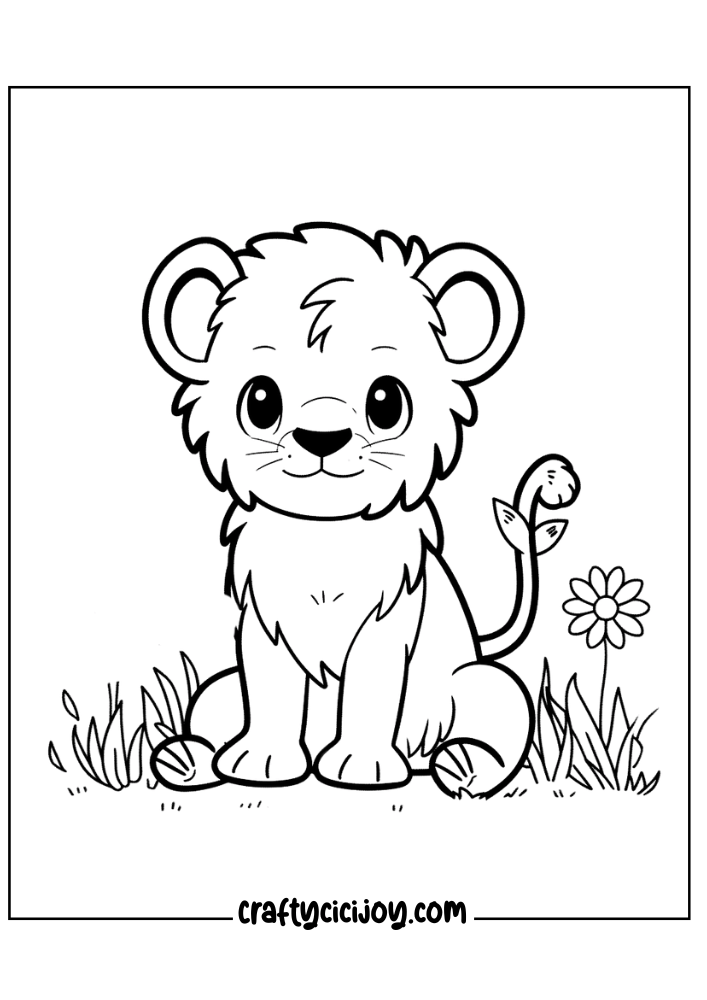 cute lion coloring pages