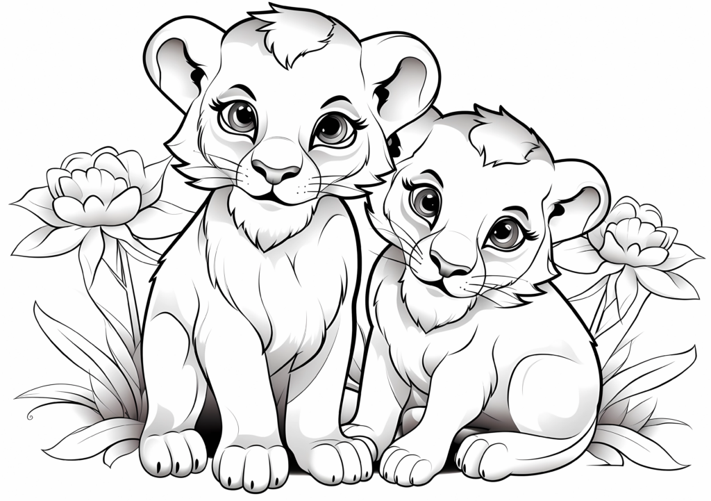 Cute Lion Cubs Coloring Pages 100 Free Coloring Pages