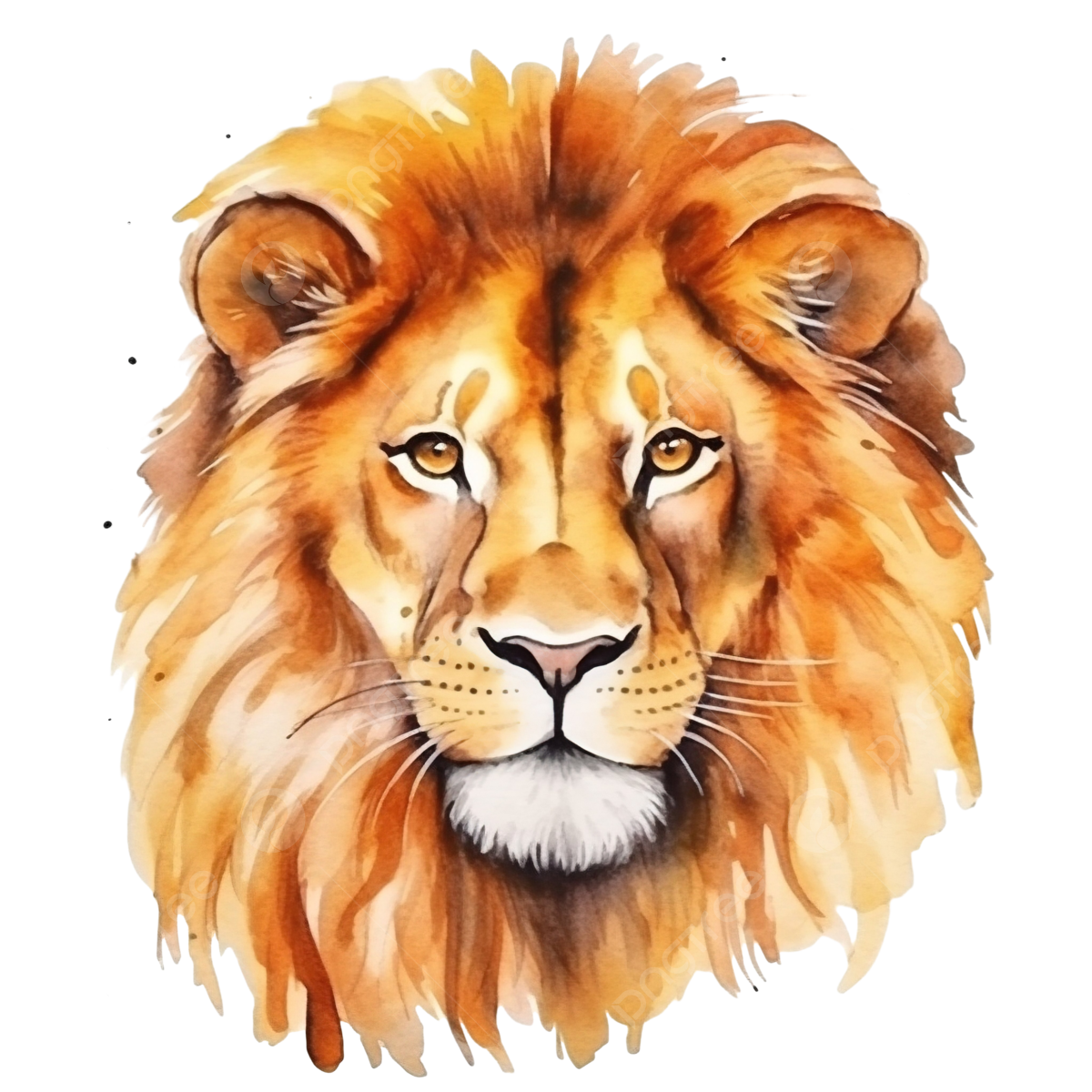 colorful watercolor lion