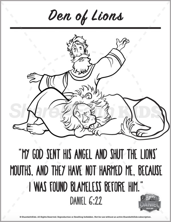 Daniel 6 Den Of Lions Preschool Coloring Pages Sharefaith Kids