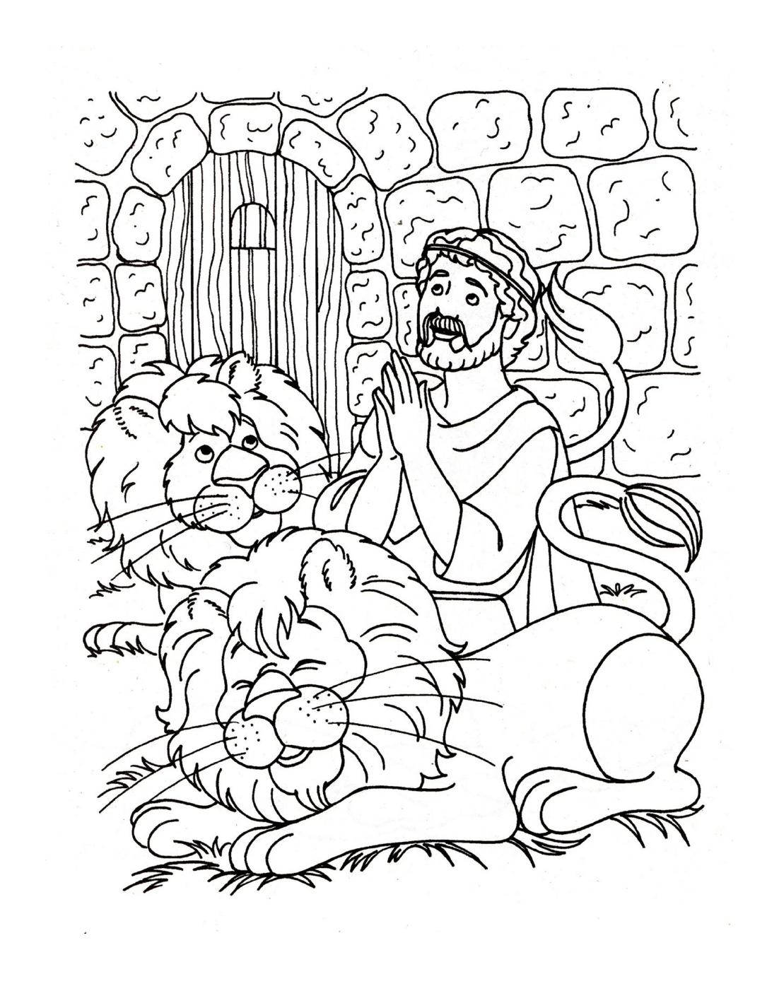 Daniel And Lions Den Coloring Page Coloring Pages