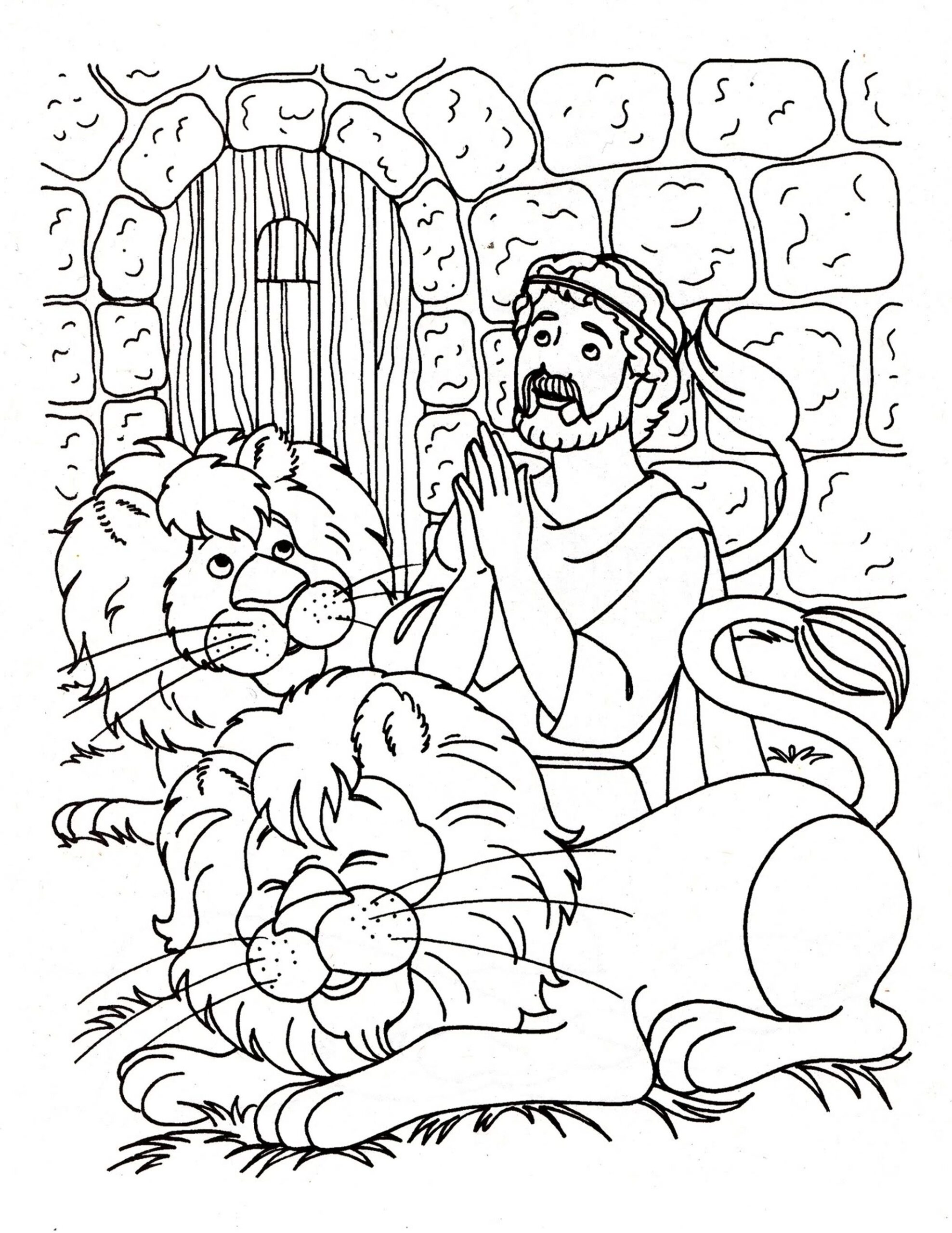 Daniel And The Lions Den Color Sheet