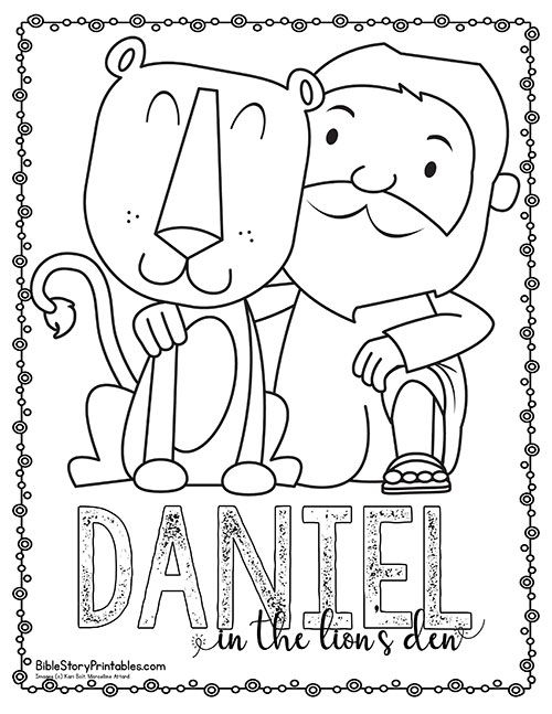 coloring page of daniel in the lion's den