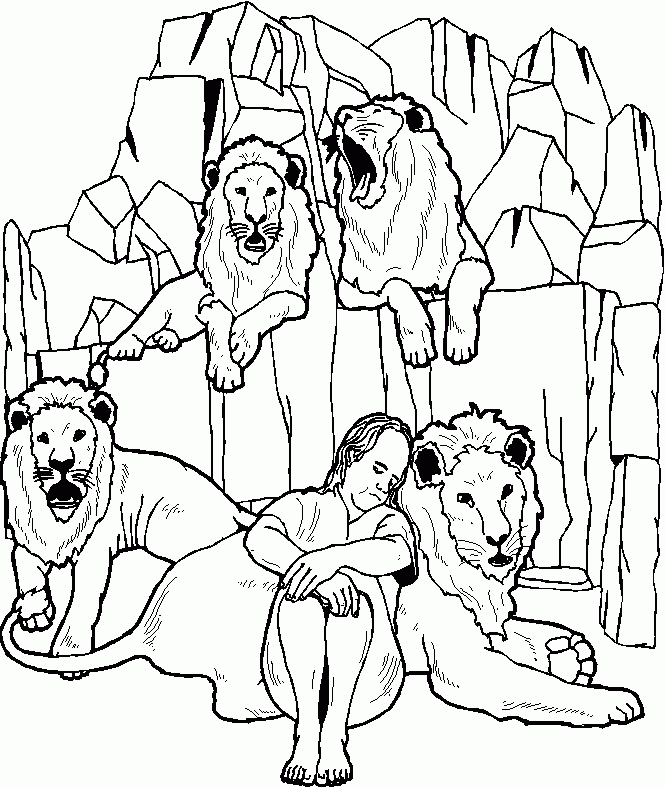 Daniel And The Lions Den Coloring Pages Coloring Home
