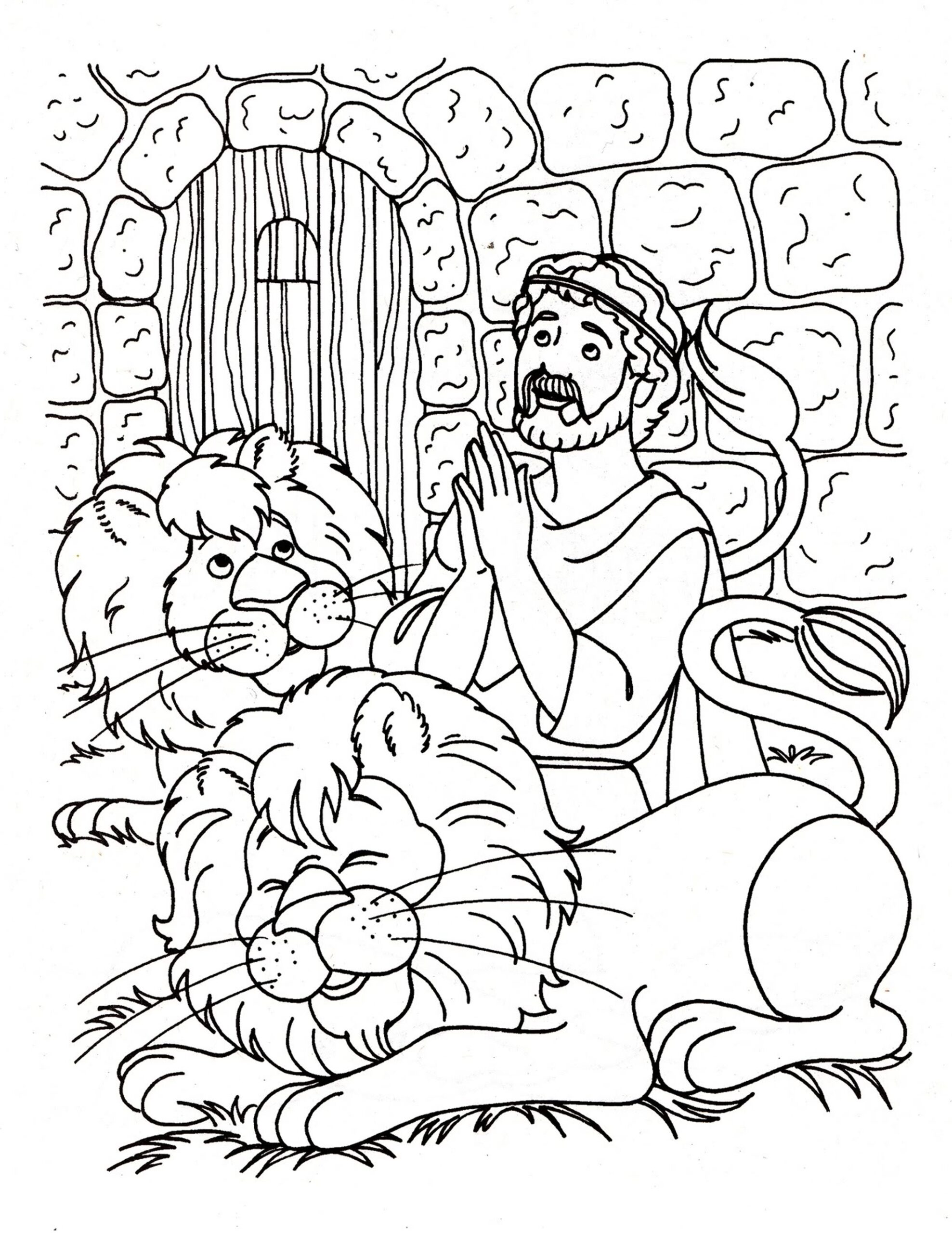 daniel and the lions den coloring pages free
