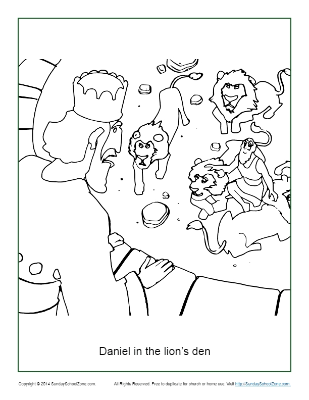 Daniel And The Lions Den Printable Coloring Sheet Free Coloring Sheet