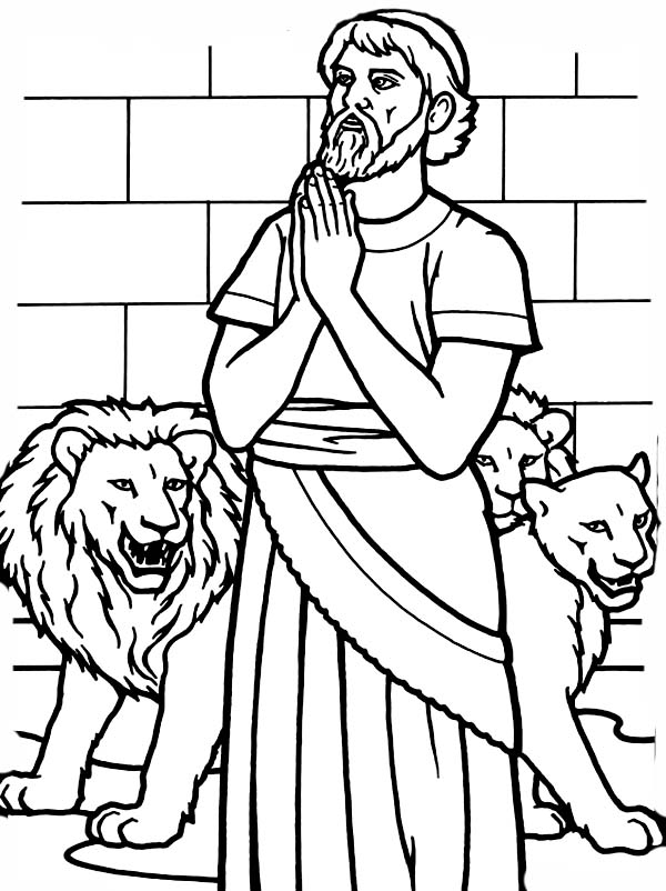daniel in the lion's den coloring sheet