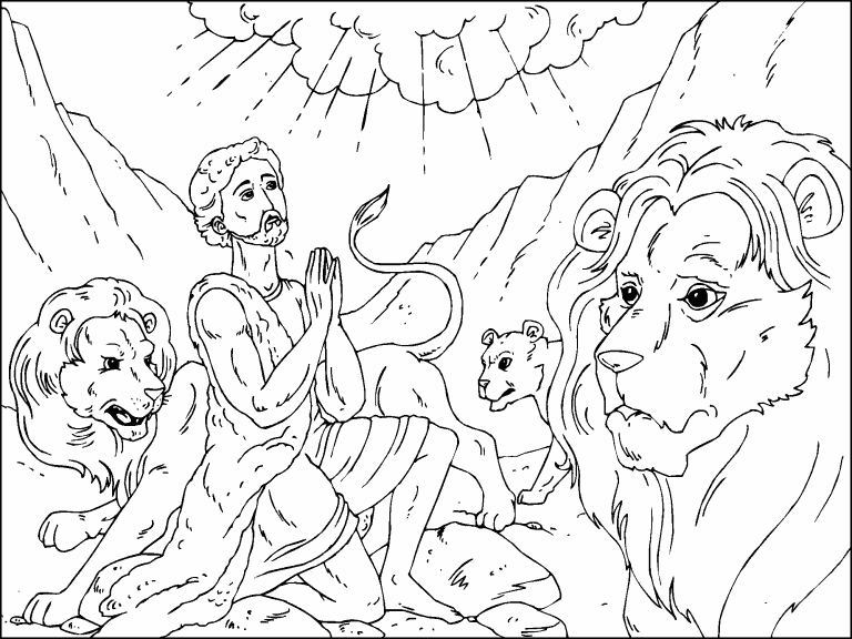 Daniel In The Lions 39 Den Coloring Page Coloring Pages 4 U