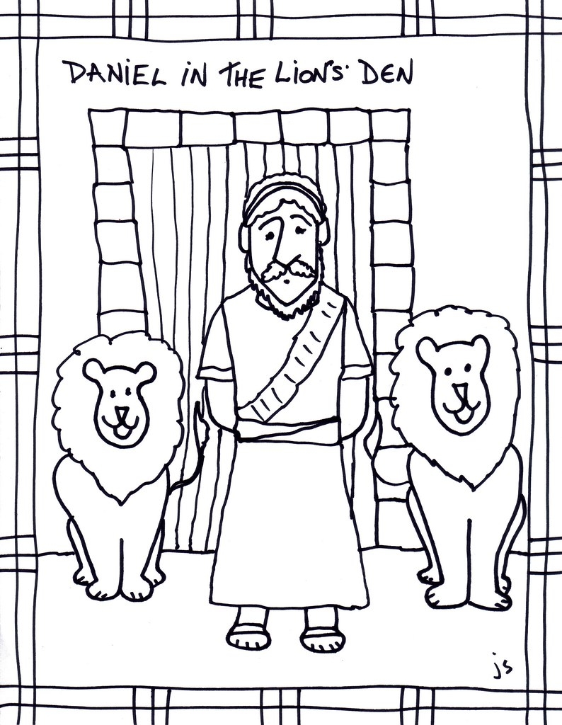 Daniel In The Lions Den Color Page