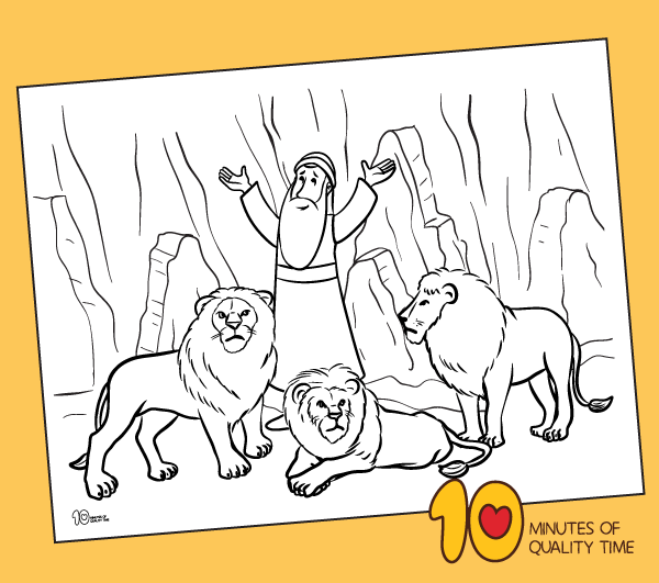 daniel in the lions den pictures to color