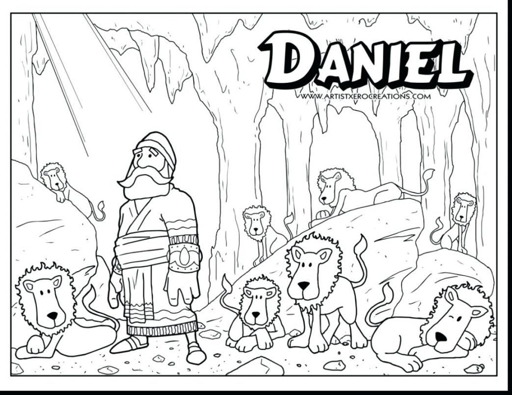 daniel and lions den coloring page