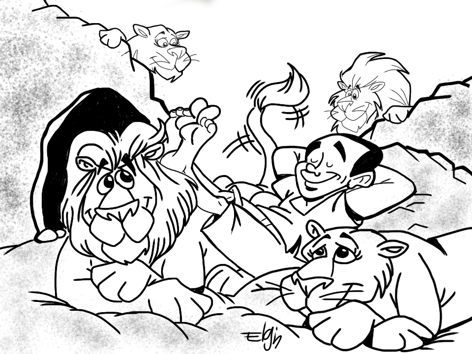 Daniel Lions Den Coloring Pages Coloring Home