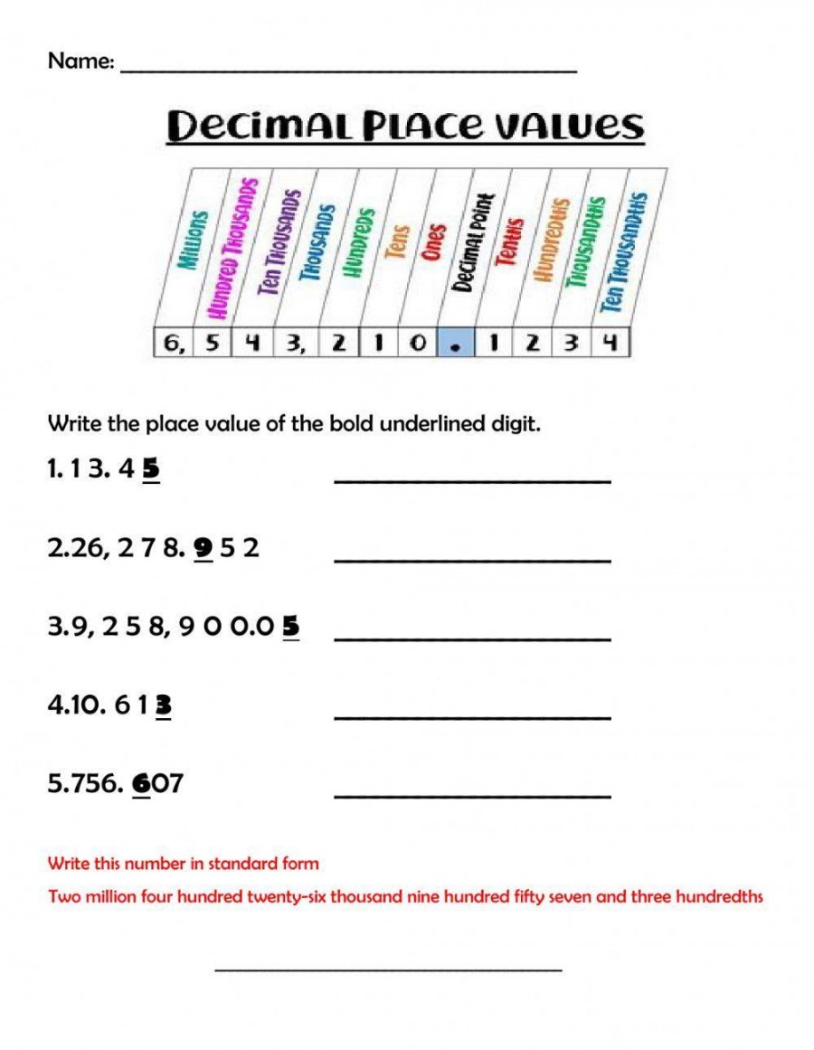 decimal numbers on number lines worksheet