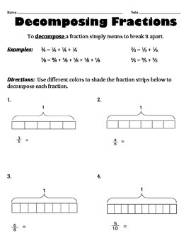 Decomposing Mixed Numbers Worksheet Chart Sheet Gallery