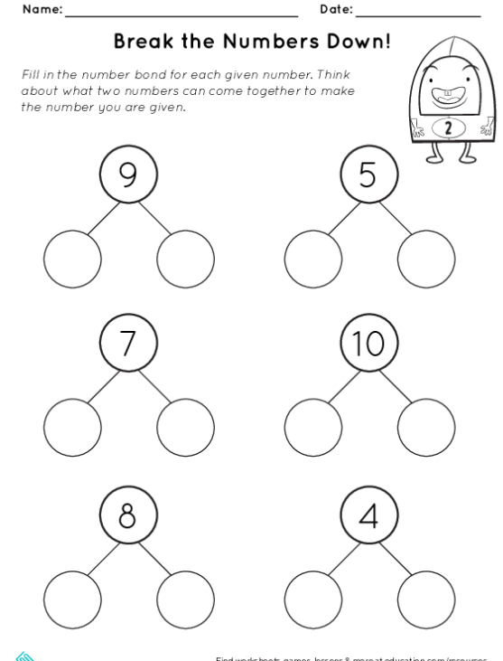 Decomposing Numbers Worksheets Grade 2 Worksheets Master