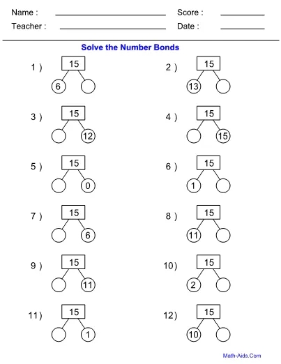 Decomposing Teen Numbers Worksheets K5 Learning Worksheets Library