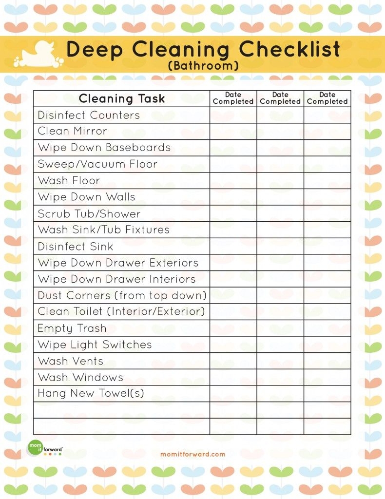 Deep Cleaning Checklist Free Printable Laura R Atlas