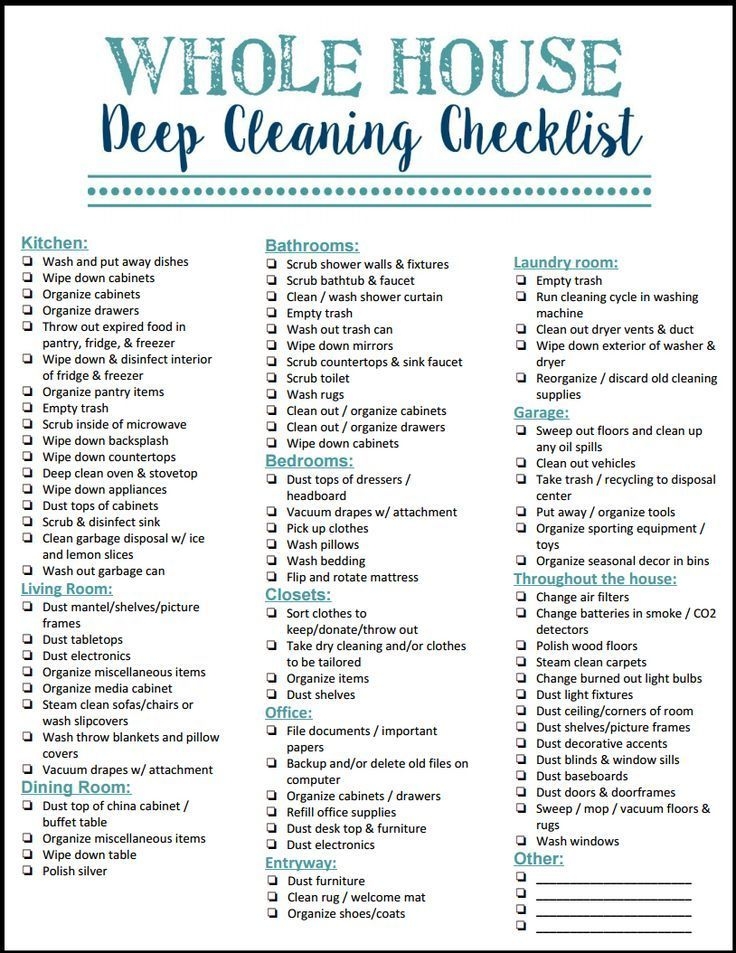 Deep Cleaning Checklist Free Printable Laura R Atlas
