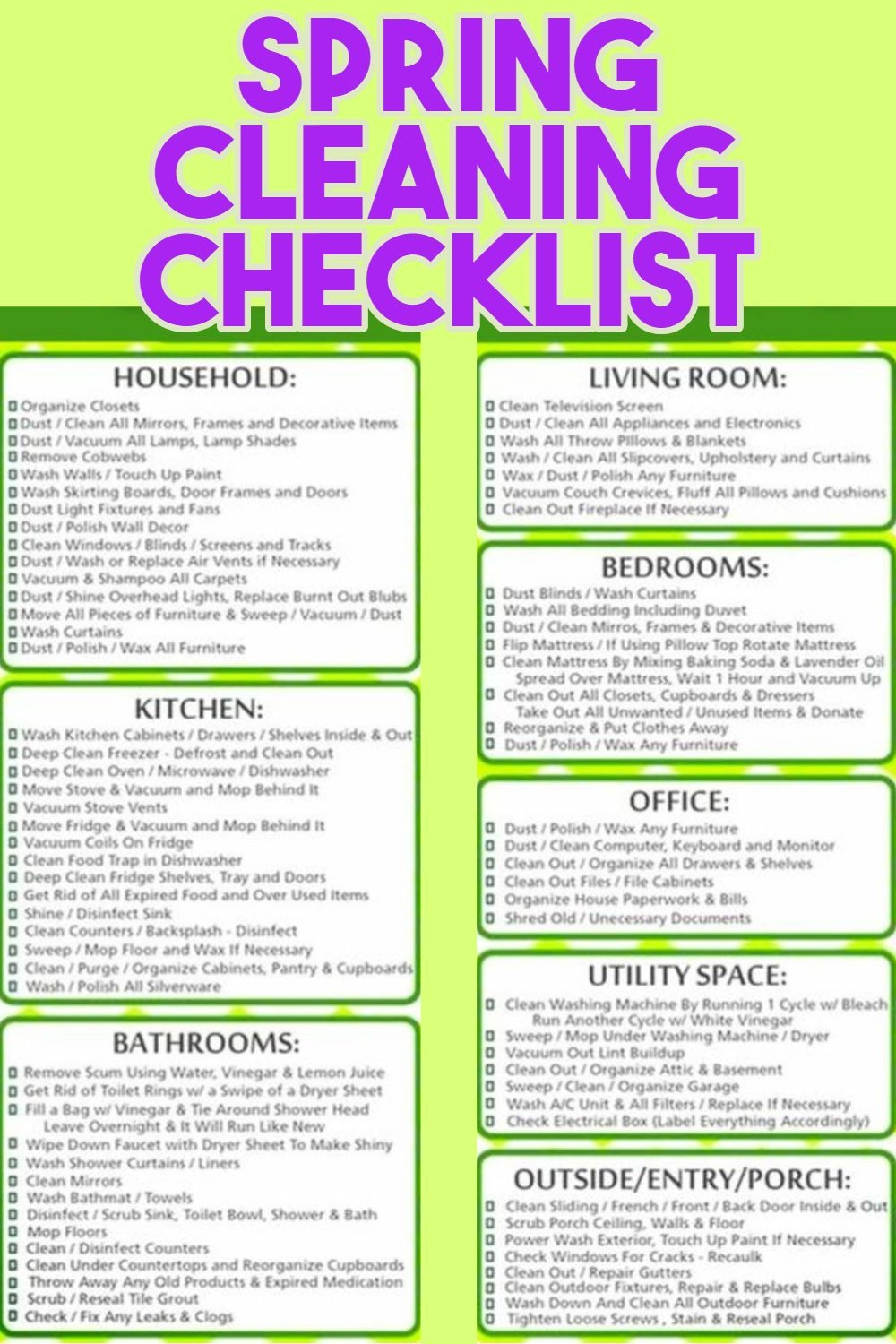 Deep Cleaning House Checklist Free Printable Deep Clean Pdf Artofit