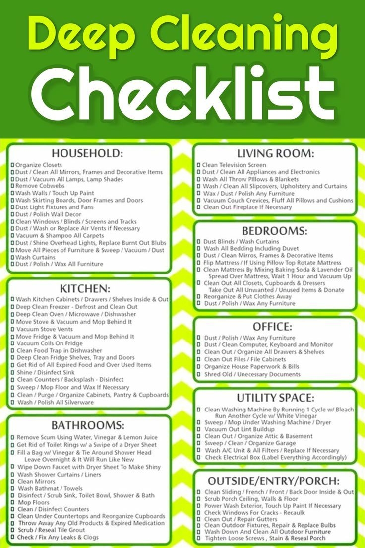 Deep Cleaning House Checklist Free Printable Deep Clean Pdf Artofit