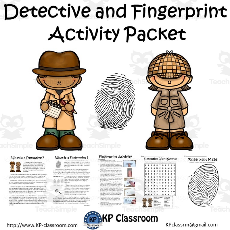 Detective And Fingerprint Activity Packet And Worksheets Worksheets 