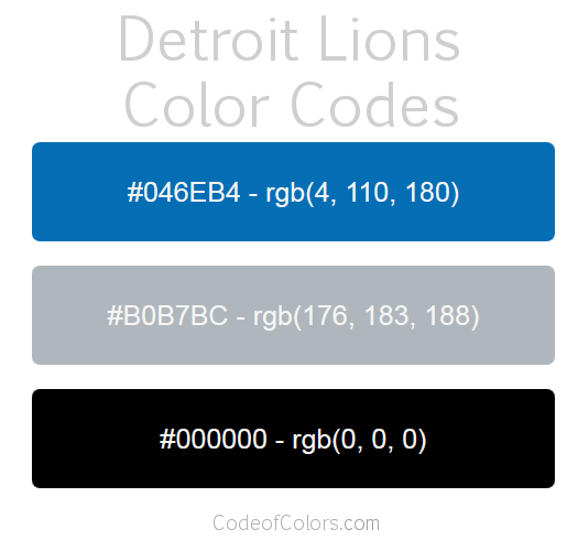 Detroit Lions Colors Hex And RGB Color Codes