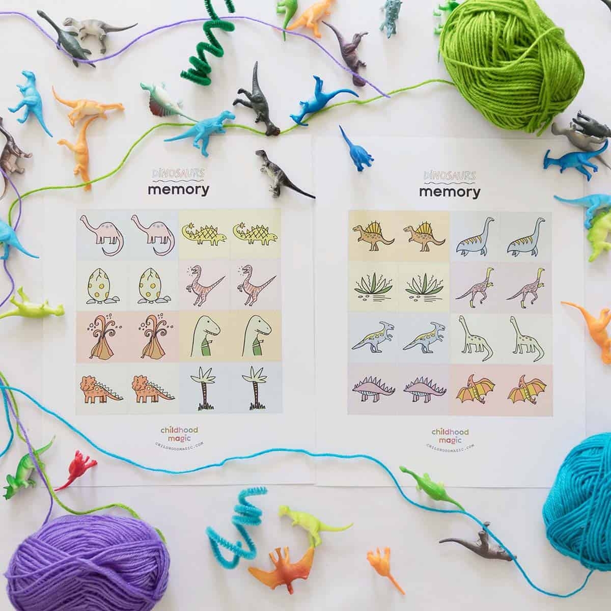 Dinosaur Memory Game Childhood Magic