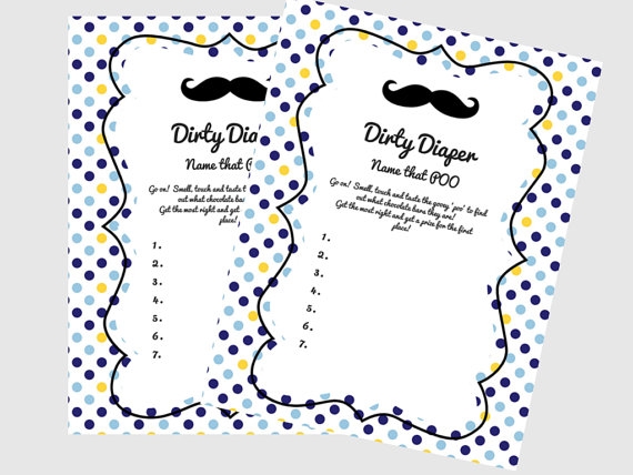 Dirty Diaper Baby Shower Game Magical Printable